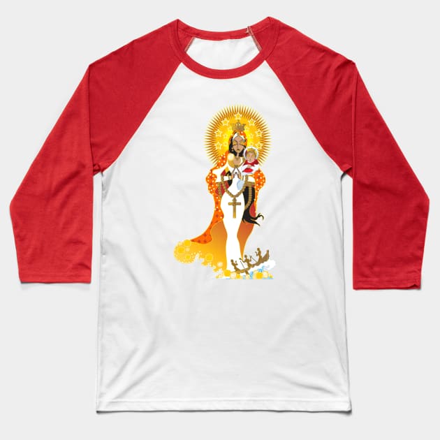 La Virgen de la Caridad del Cobre Baseball T-Shirt by The Cuban Witch
